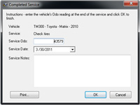 Fleet Software - Completing a service